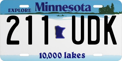 MN license plate 211UDK
