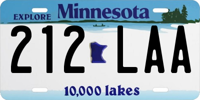 MN license plate 212LAA