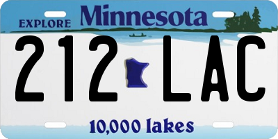 MN license plate 212LAC