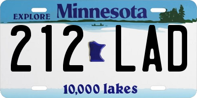 MN license plate 212LAD