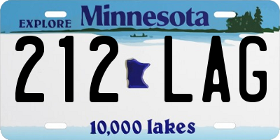 MN license plate 212LAG