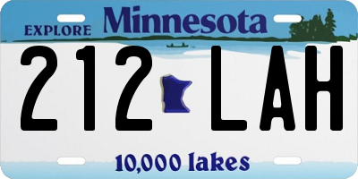 MN license plate 212LAH