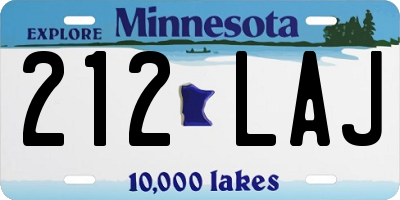 MN license plate 212LAJ