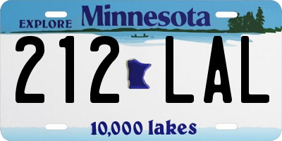 MN license plate 212LAL