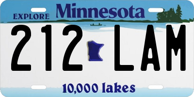 MN license plate 212LAM
