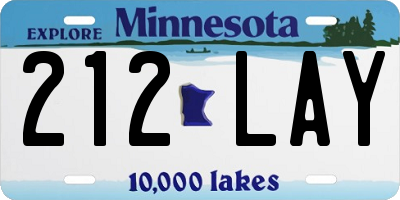 MN license plate 212LAY