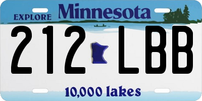 MN license plate 212LBB