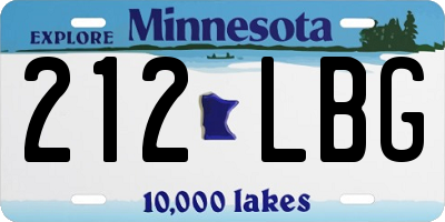 MN license plate 212LBG