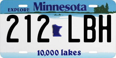 MN license plate 212LBH
