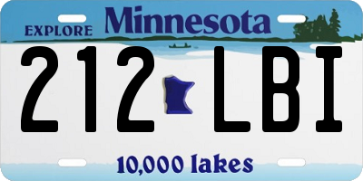 MN license plate 212LBI