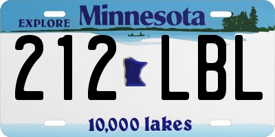 MN license plate 212LBL