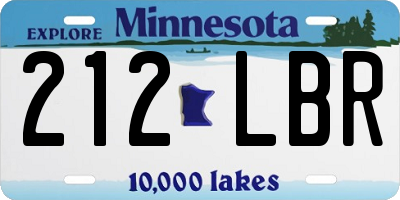 MN license plate 212LBR