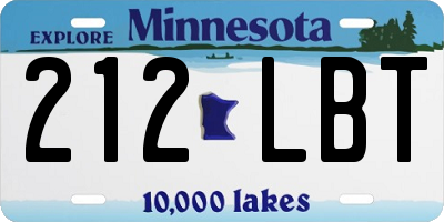 MN license plate 212LBT