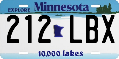 MN license plate 212LBX