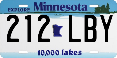 MN license plate 212LBY
