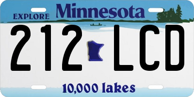 MN license plate 212LCD