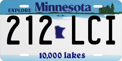 MN license plate 212LCI