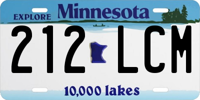 MN license plate 212LCM