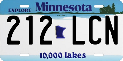 MN license plate 212LCN