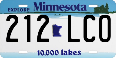 MN license plate 212LCO
