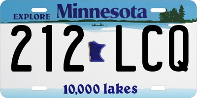 MN license plate 212LCQ