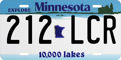 MN license plate 212LCR