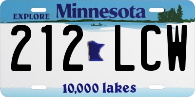 MN license plate 212LCW