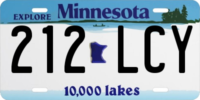 MN license plate 212LCY