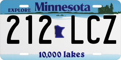 MN license plate 212LCZ