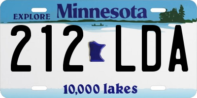 MN license plate 212LDA