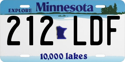 MN license plate 212LDF