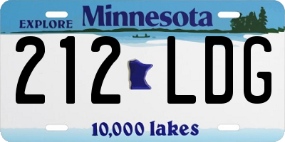 MN license plate 212LDG