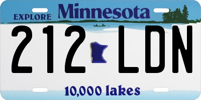 MN license plate 212LDN