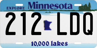 MN license plate 212LDQ