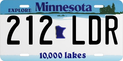 MN license plate 212LDR