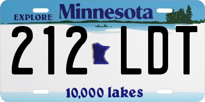 MN license plate 212LDT