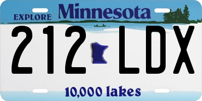 MN license plate 212LDX