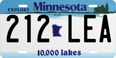 MN license plate 212LEA