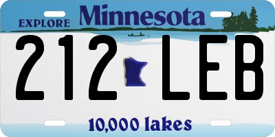 MN license plate 212LEB