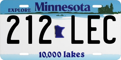 MN license plate 212LEC