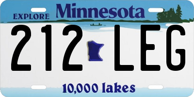 MN license plate 212LEG