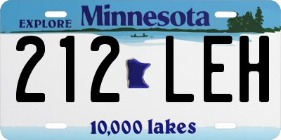 MN license plate 212LEH