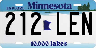 MN license plate 212LEN