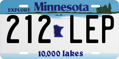 MN license plate 212LEP