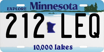 MN license plate 212LEQ