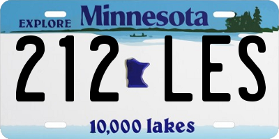 MN license plate 212LES