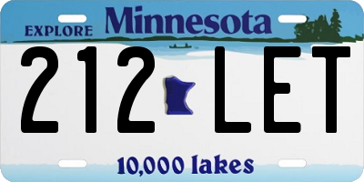 MN license plate 212LET