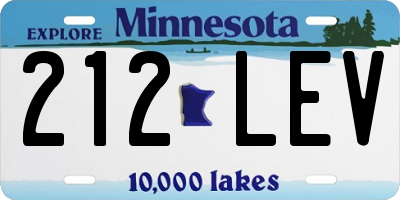 MN license plate 212LEV
