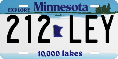 MN license plate 212LEY
