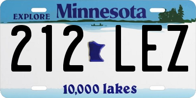 MN license plate 212LEZ